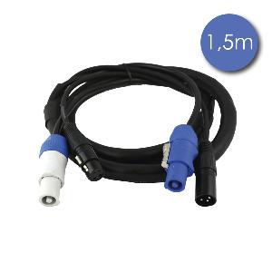 Câble d'alimentation DMX + Powercon Mâle - Femelle de 1.50 Mêtres