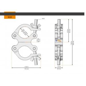 GLOBAL TRUSS 5025-B - collier double 49-51 mm 200kg " black"