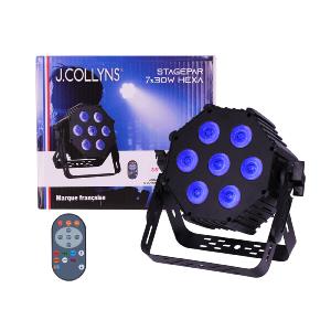 J.COLLYNS STAGEPAR 7x30W HEXA - Par Slim 7x30W RGBWA-UV 6-en-1
