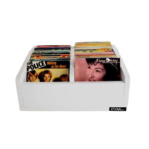 ENOVA VINYLE BAC 45T WH - Meuble blanc pour vinyles 45 tours